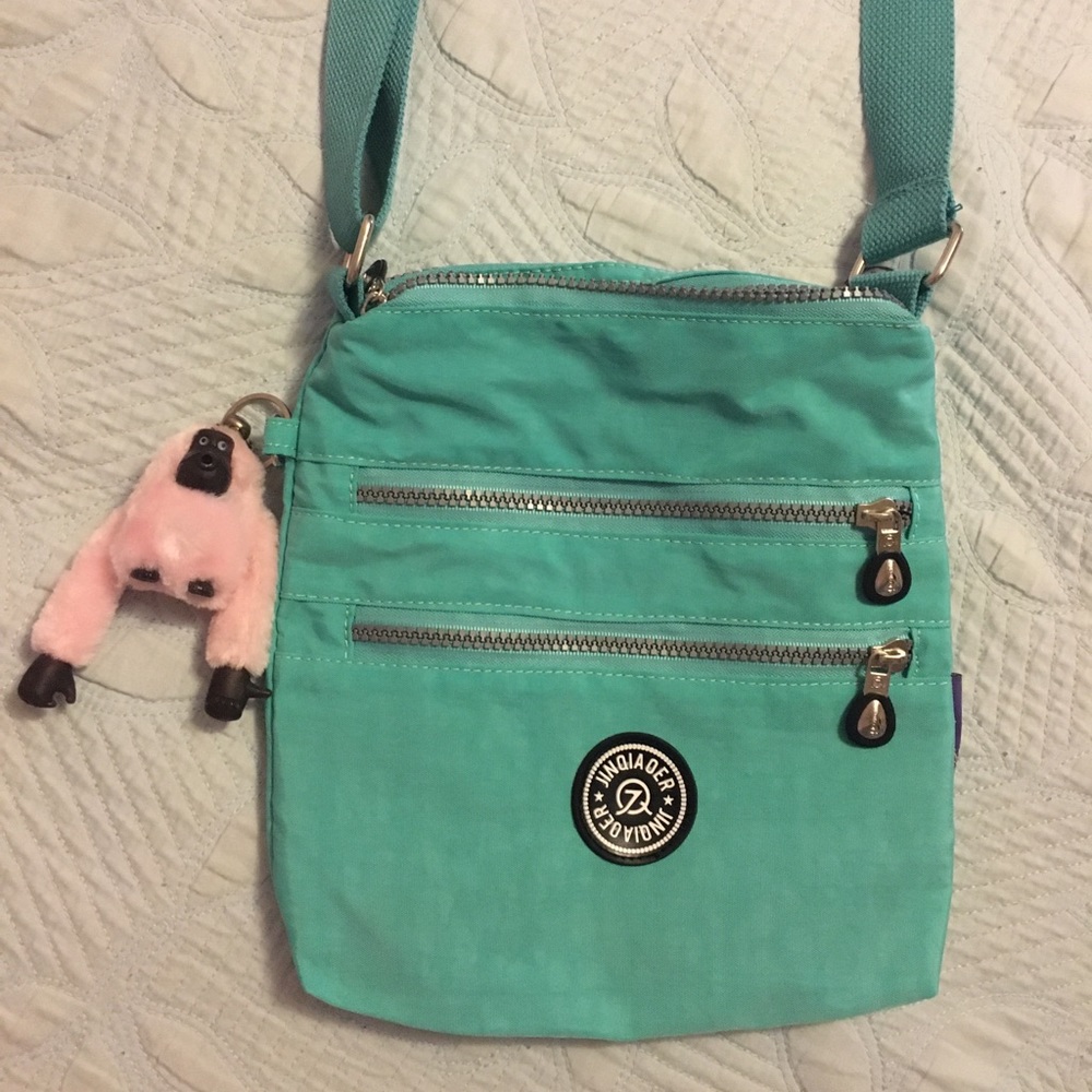 Turquoise Purse & Pink Gorilla Keychain 🦍 💗